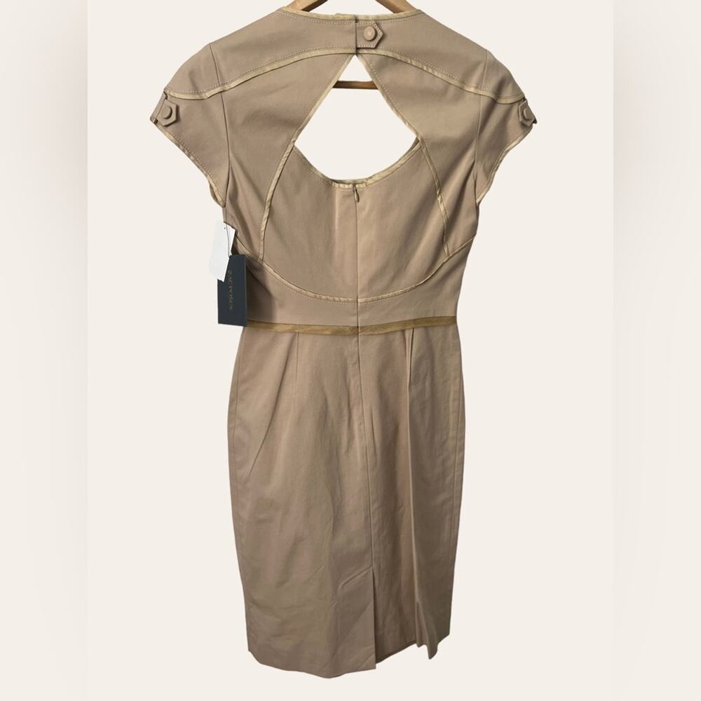Zac Posen Khaki Eclipse Sheath Cocktail Dress Size 6 - Picture 13 of 16